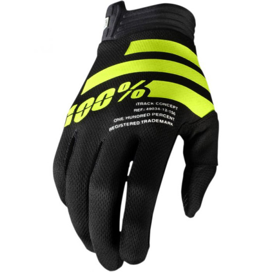 Guanti 100% iTrack Nero/Giallo Fluo