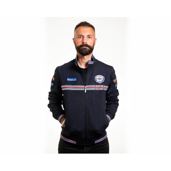 Felpa da uomo con zip intera Martini Racing &ndash; Nera