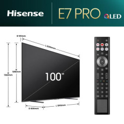 Hisense 100" E7NQ Pro, 4K Ultra HD 3840x2160, QLED, 144Hz