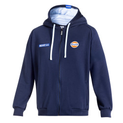 Gulf Felpa con Cappuccio e Zip Intera - Blu Navy