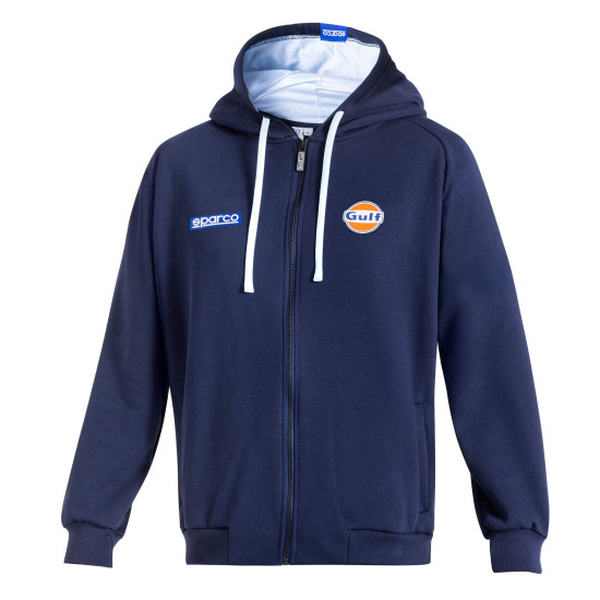 Gulf Felpa con Cappuccio e Zip Intera - Blu Navy