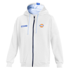 Gulf Felpa con Cappuccio e Zip Intera - Bianco
