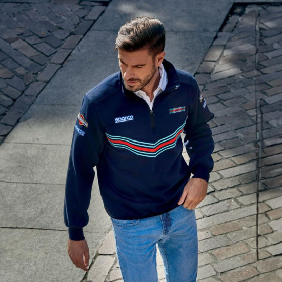 Felpa con mezza cerniera Martini Racing - Blu Navy