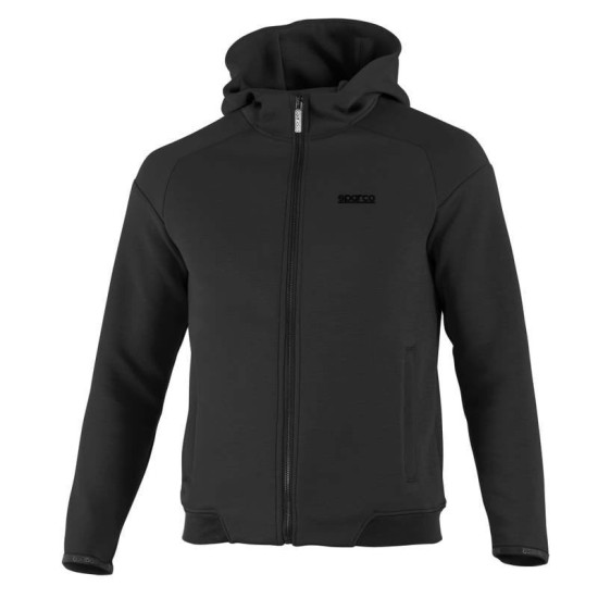 Felpa con cappuccio e zip intera Sparco - Nero