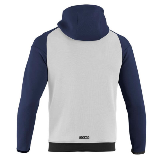 Felpa con cappuccio e zip intera Sparco - Bianco Blu Navy