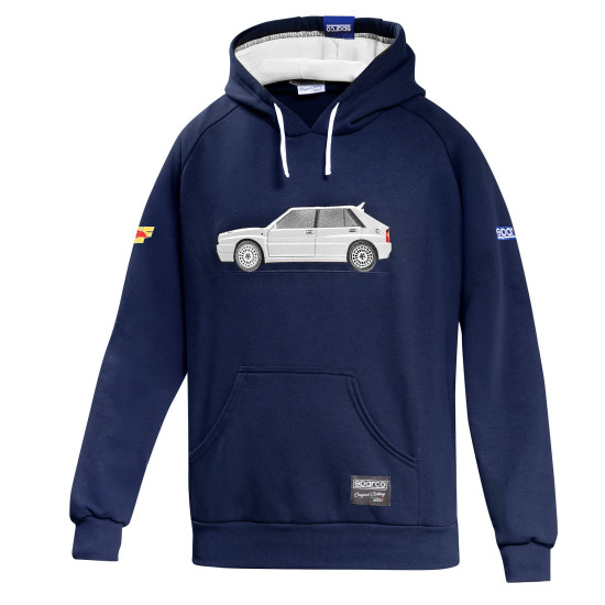 Lancia Delta HF Felpa con cappuccio - Blu scuro / Bianco