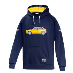 Lancia Delta HF Felpa con cappuccio - Blu scuro / Giallo