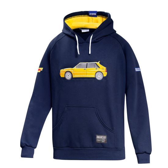 Lancia Delta HF Felpa con cappuccio - Blu scuro / Giallo