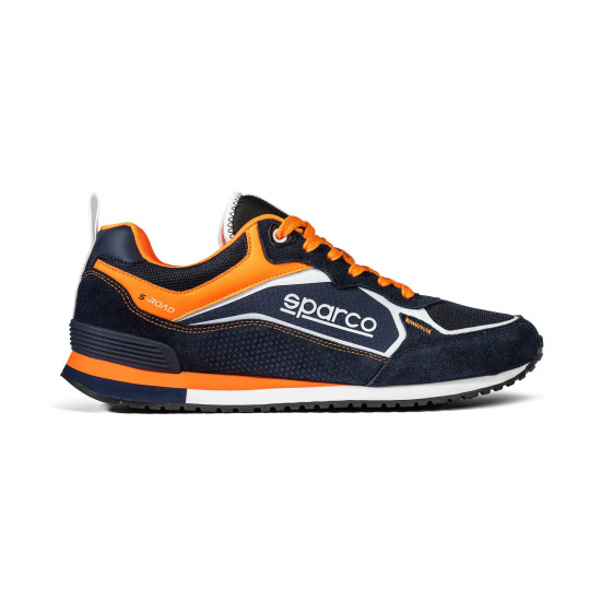 Sparco S-Road Scarpe - Blu Marino / Arancione Fluorescente